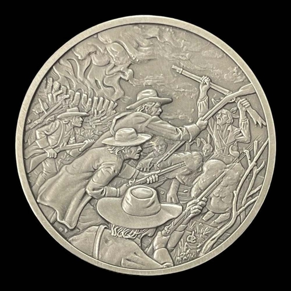 Vintage Medal History of Colonial America Pewter Coin War Against Colonists - Picture 1 of 3